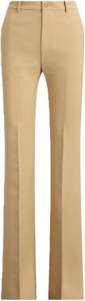 Ralph Lauren Woven Straight Pants City Crepe - Dames - Wijde Broeken - Beige - S - Leer - Broeken