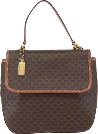 Celine Vintage Macadam Handbag Canvas And Leather Brown Canvas Handbag (Pre-Owned)