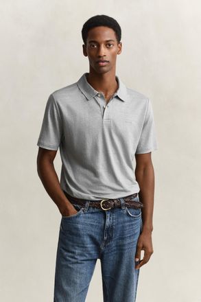 GANT Men Linen Polo Shirt (XXXL) CERAMIC GREY