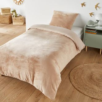 Sohome Bedset in donzig fleece, Polaire vierkante kussensloop