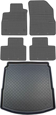 OEM Renault Megane Iv Sed&aacute;n Desde Enero De 2016. Juego De Alfombrillas De Goma Para Coche + Alfombrilla Para Maletero