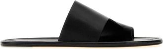 The Row Black Slip On Slides