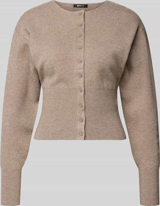 Gina Tricot Slim Fit Cardigan aus Viskose-Mix in Hellbraun, Gr&ouml;&szlig;e XL
