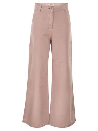 Max Mara Weekend Maxmara Wkdskipper Hose mit weitem Bein aus Baumwoll-Canvas