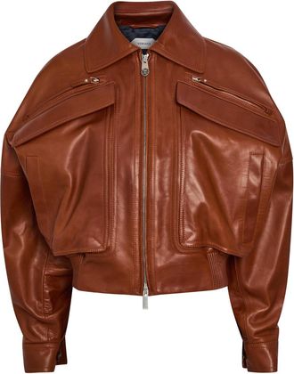 Versace Leather Jacket - Brown - 42 (UK10 / S)