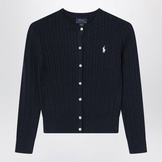Polo Ralph Lauren Navy blue fine cable-knit cotton cardigan