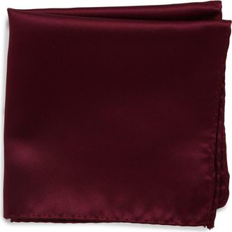 ConStruct Solid Satin Pocket Square in Wine at Nordstrom Rack