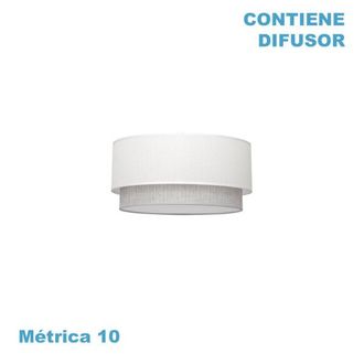 Fabrilamp Pantalla Colgante Kenya M10 Blanco/gris 40dx38dx22h Difusor Incluido
