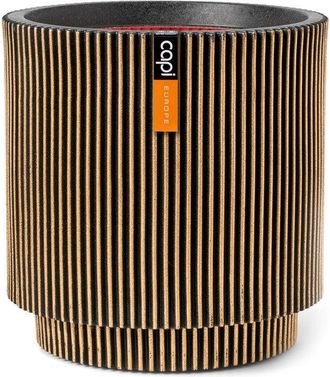 Capi Europe Vaso Cilindro - Capi Europe - Groove Nl - 44 X 46 Cm - Negro/oro