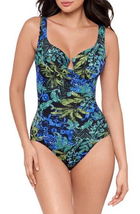 Miraclesuit Gasparilla Escape One-Piece Swimsuit in Black/Multi at Nordstrom, Size 16
