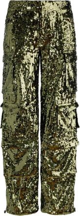 Alice & Olivia sequinned cargo trousers - Green