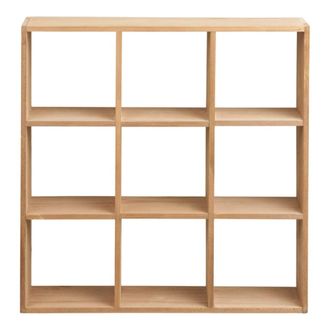 Moloo Estanter&iacute;a de pared 9 compartimentos en madera natural 46x46 cm