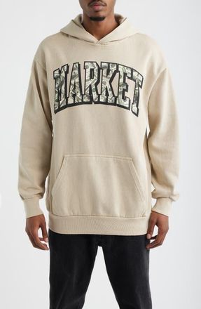 Market Money Arc Oversize Fleece Hoodie in Natural at Nordstrom, Size Xx-Large