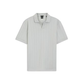 BOSS Cotton-jacquard polo shirt with Johnny collar