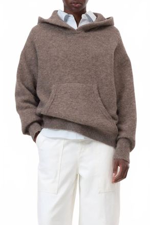 Closed Relaxed Long Sleeve Hoodie In Clay Beige
