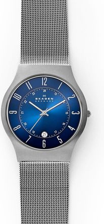 Skagen Mens Sundby Titanium, Three-Hand Date Charcoal Watch