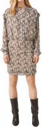 Part Two Kristina Mini Dress In Flint Print, Neutral