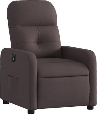 vidaXL Vidaxl - Sillón reclinable eléctrico tela marrón oscuro