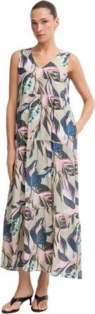 Marc Aurel Maxi jurk met bladprint - Dames - Maxi kleedjes - Veelkleurig - XS - Kleedjes