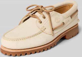Timberland Bootsschuhe aus Leder mit profilierter Sohle in Beige, Gr&ouml;&szlig;e 40