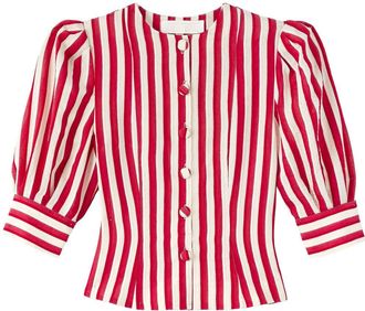 D'Estr&euml;e Paris Jasper striped blouse - women - Polyamide/Polyester - L - Red