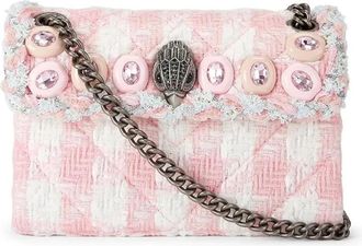 Kurt Geiger Mini Kensington Gems Tas - Dames - Schoudertassen - Roze - ONE Size - Tweed - Tassen