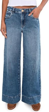 Kut from the Kloth Petite Maya High Rise Fab Ab Wide Leg Back Darts Wide Hem Womens Jeans Amuse : 10P 28, Cotton/Polyester/Spandex