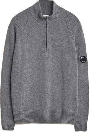 C.P. Company Lamswol GRS Knit met Halve Rits - Heren - Coltruien - Grijs - 2XL - Wol - Truien & Vesten