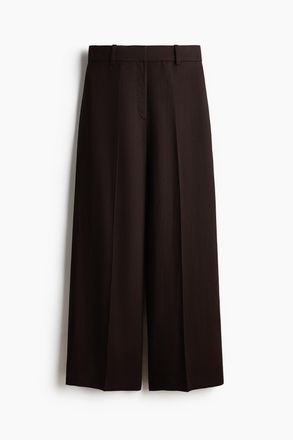 H&M Weite Hose aus Leinenmix - Dunkelbraun