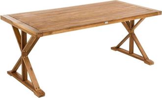 Beliani Beliani - Tavolo da pranzo da giardino in legno di acacia rustico per 6 persone allaperto 180 x 90 cm Marrone Calabritto