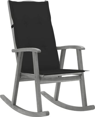 vidaXL Baloi&ccedil;o Silla Con Almohadillas Acacia Massive Grey - 252902