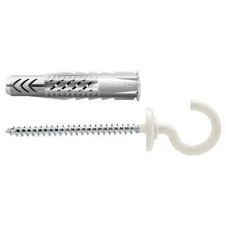 Fischer 25x Taco Universal Ux 8x50 Rh N Con Borde Y Gancho Redondo Recubierto De Nailon - 94412