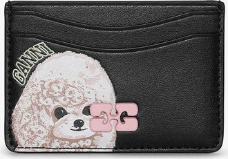 Ganni Black Bou Card Holder in with Animals