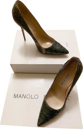 Manolo Blahnik Bibi Exotics 115 Pumps Size 38