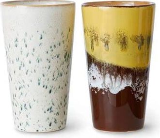 HKliving lattemok 70s (Ø7,5 cm) (280 ml) (set van 2)