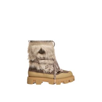 Moncler Moncler Peak Apr&egrave;s Shearling & Suede Boots, Women, Green, Size: 36,5