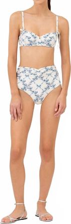 Agua Bendita Vaiv&eacute;n Gloriosa High Rise Bikini Bottom In Neutral Blue