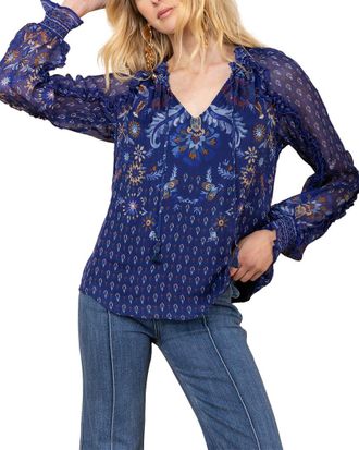 Hale Bob Hale Bob Long Sleeve Robin Silk Blouse