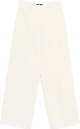 Fabiana Filippi Dames, Broeken, Wit, Maat: S Leer