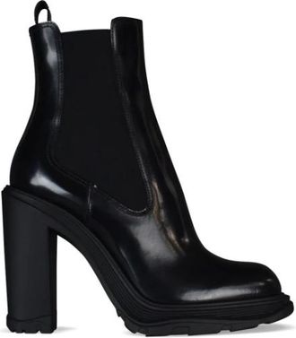 Alexander McQueen Tread Chelsea Laars met Hak - Dames - Laarzen met Hak - Zwart - 40 EU - Leer - Schoenen