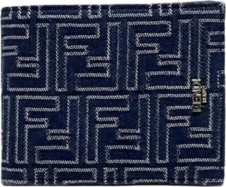 Fendi Vintage, unisex, Blauw, ONE Size, Leer, Pre-owned Portemonnee (bi-fold)