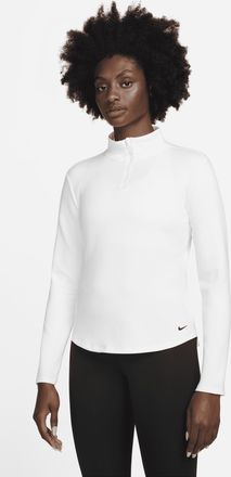 Nike Womens Therma-FIT One Long-Sleeve 1/2-Zip Top in White | DD4945-100
