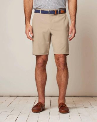 Johnnie-O Mens Mulligan Performance Woven Shorts In Light Khaki