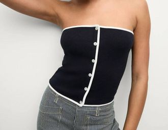 Veronica Beard Valley Top In Navy