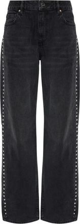 AllSaints Sway Jeans Met Applicaties - Dames - Loose Fit Jeans - Zwart - W25 - Katoen - Jeans