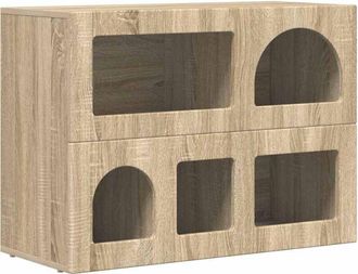 vidaXL Aparador Roble Sonoma 80.5 X 35 X 59 Cm Madera De Ingenier&iacute;a Vidaxl