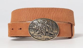 Sebago Adjustable Cowhide Leather Belt with Metal Buckle