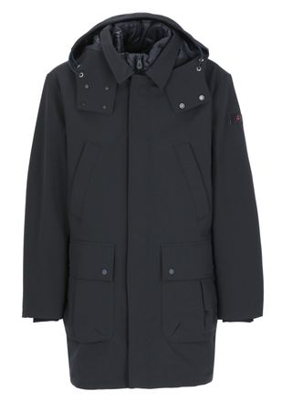 Peuterey Blue High Neck Hooded Padded Coat