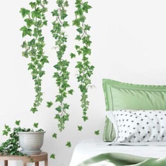 Elle Adhesivo De Pared Con Dise&ntilde;o De Enredadera Colgante - Vinilo Decorativo De Hojas De Hiedra - Alta Calidad, Removible, Impermeable - Para Paredes, Vent