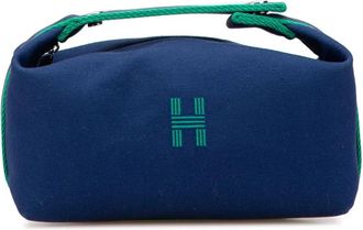 Hermès Trousse Bride A Brac piccola in tela Toile 2020-2024 - Blu